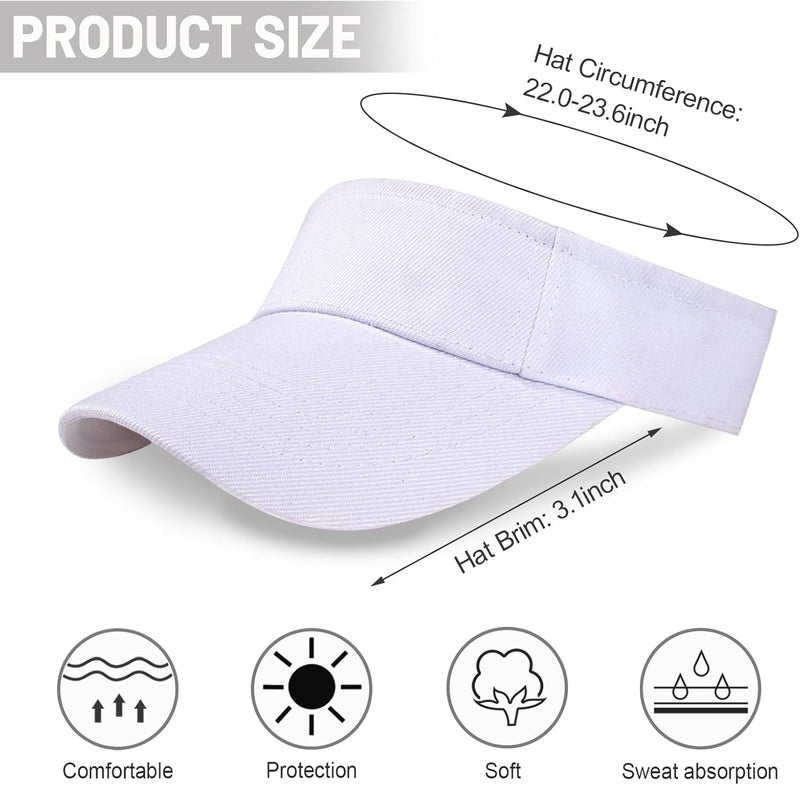Ultrafun Unisex Sports Sun Visor Adjustable UV Protection Sun Hat Cap for Beach Pool Golf Tennis - Image 2